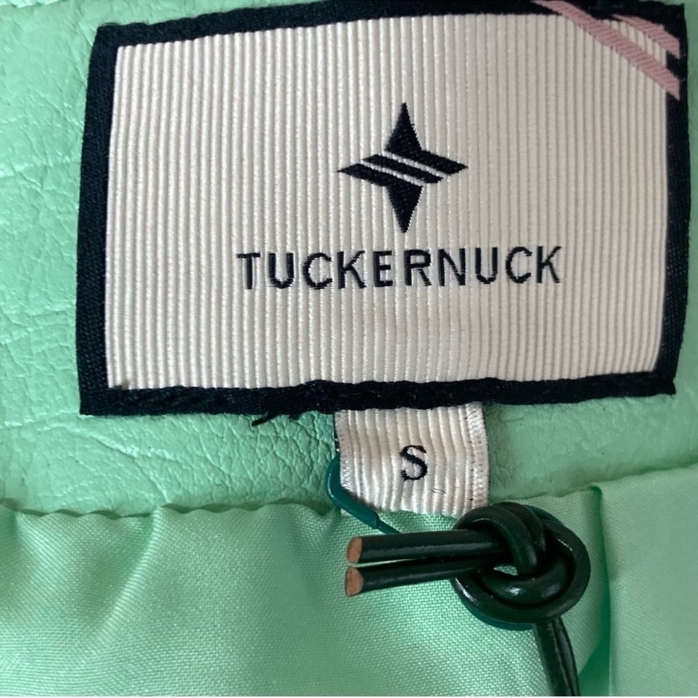 Tuckernuck Meg Mini Skirt S Mint Green Faux Leather A-Line NWT Preppy - Picture 8 of 10